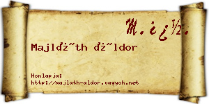 Majláth Áldor névjegykártya